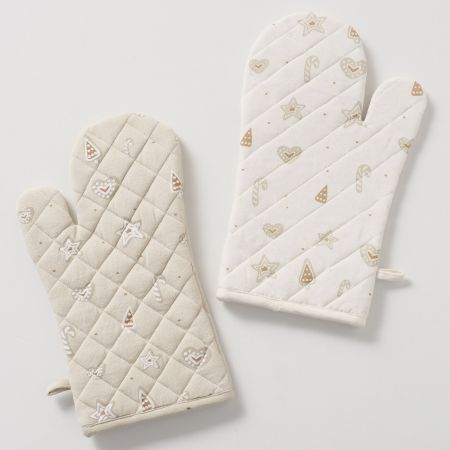 Ovenwant Bakery, 2 assortie Katoen, Veelkleurig, Motief, L 33 cm, B 20 cm