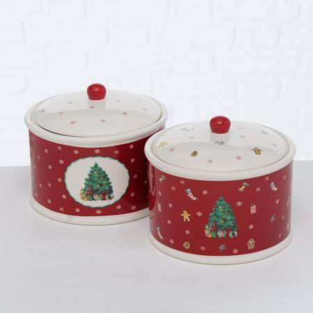 Opbergblik Delight, 2 assortie Vaatwasmachinebestendig, H 15 cm, D 18 cm, Steengoed