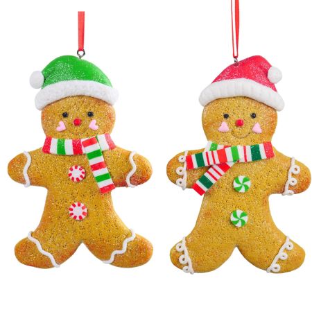 4.75"-5"H CLAY DOUGH GINGERBREAD ORNA X 2.