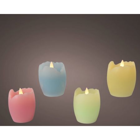 LED kaars wax steady binnen 4 kleuren assortie/warm wit H.7.2cm
D.6cm