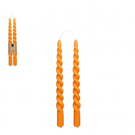 Twist dinerkaars oranje 2 stuks - h29xd2,2cm
